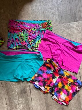 Girls' organicActive Shorts - Dance, Gymnastics, Cheer shorts, four pack bundle
